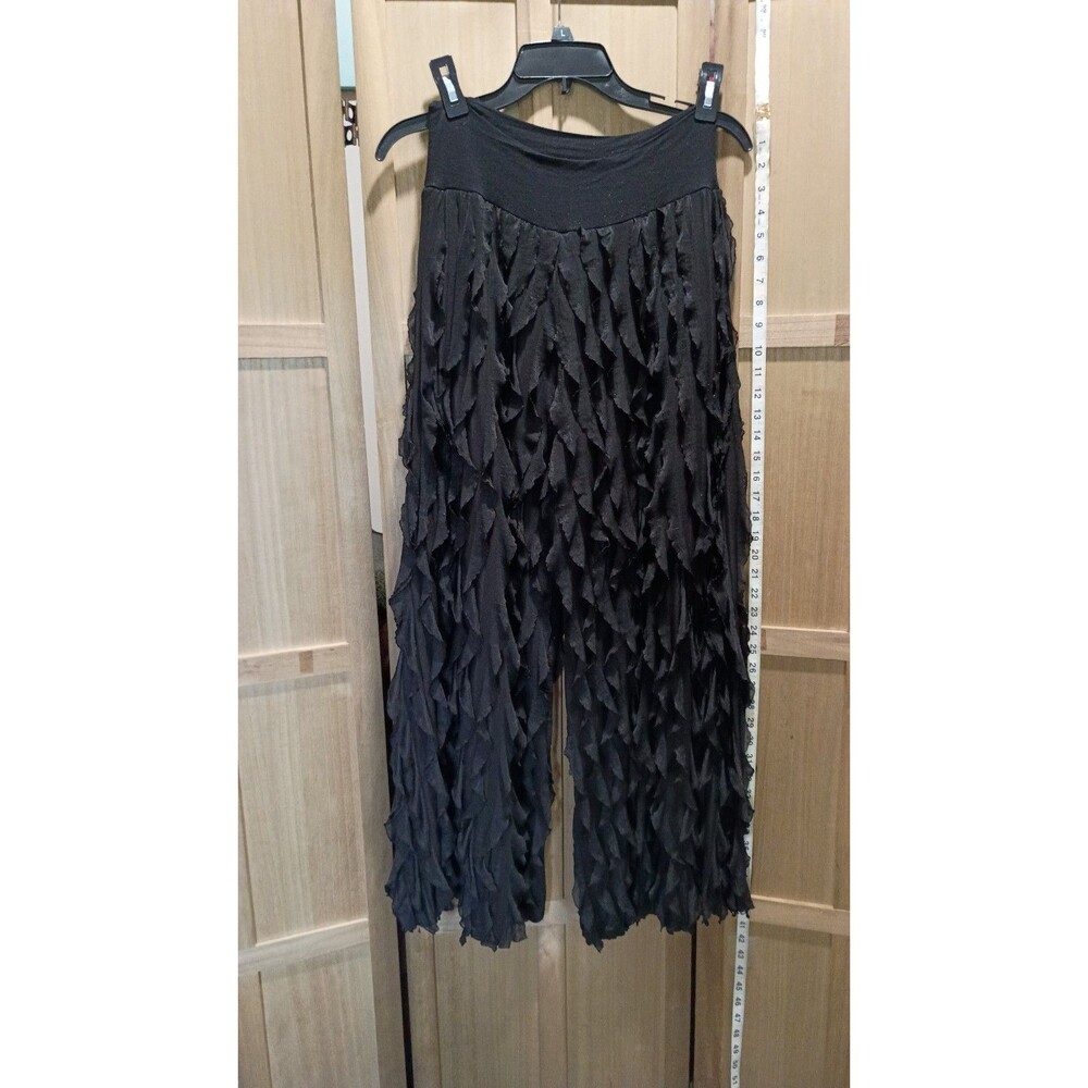 L&B Lucky and Blessed black ruffled wife leg pants